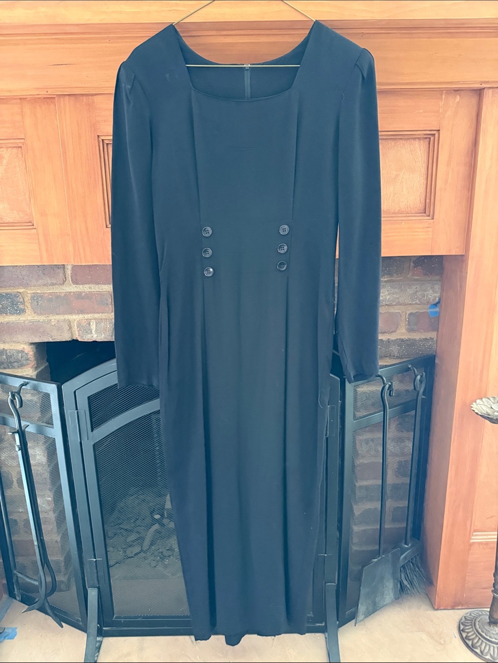 VTG 90s Clothes Co. Black Long Sleeve Women's Maxi Dress